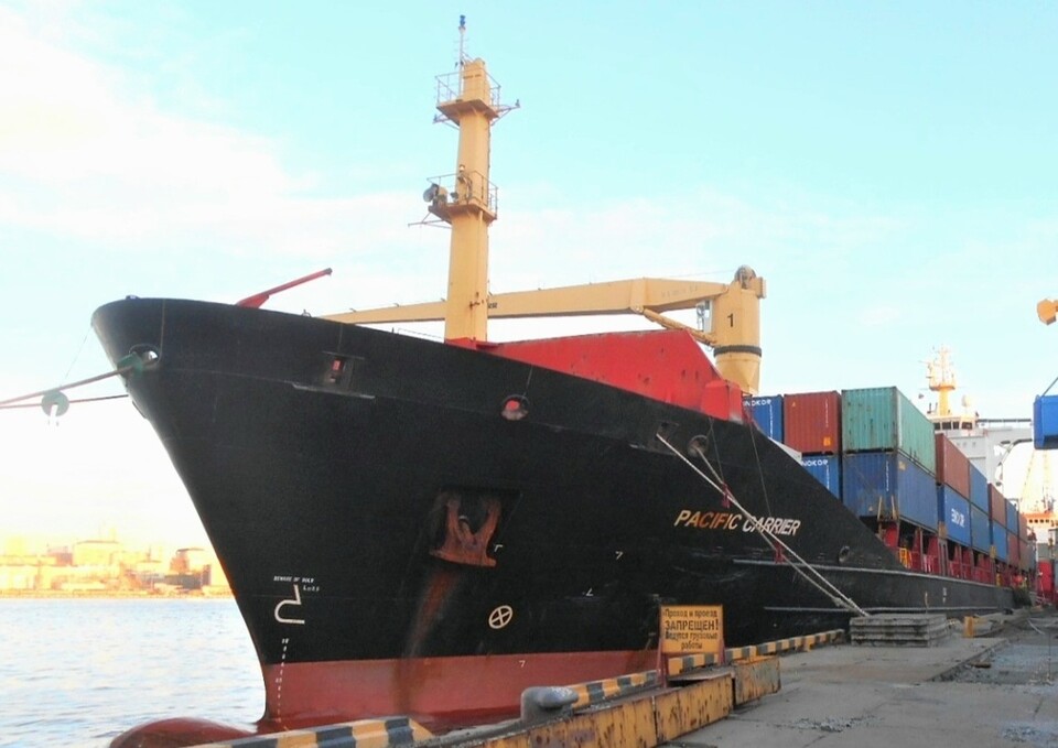 인천항에 기항한 장금상선 소속 컨테이너선 ‘퍼시픽 캐리어’호./인천항만공사