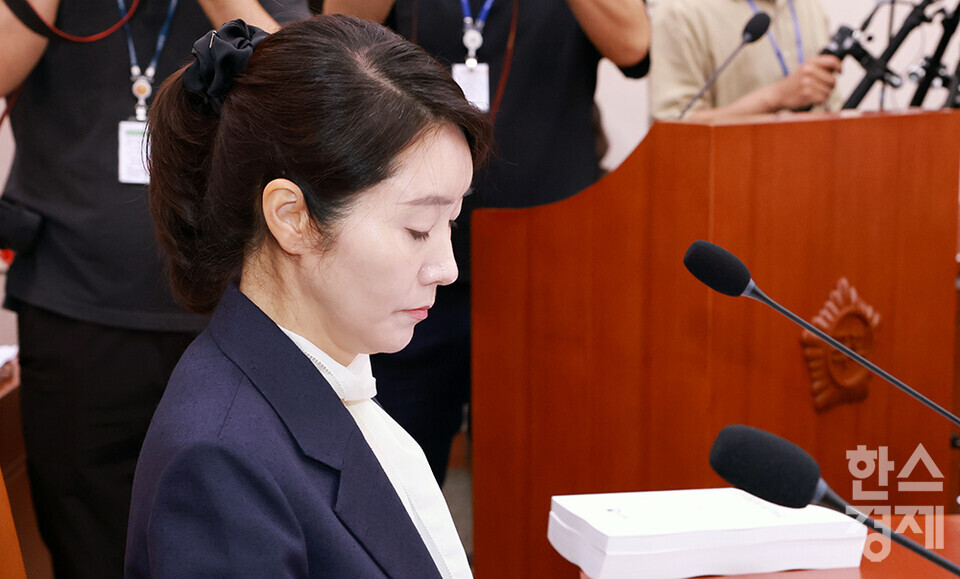 강선우 여성가족부 장관 후보자가 14일 오전 서울 여의도 국회에서 열린 인사청문회에 출석하고 있다. /최대성 기자 dpdaesung@sporbiz.co.kr 2025.07.14.