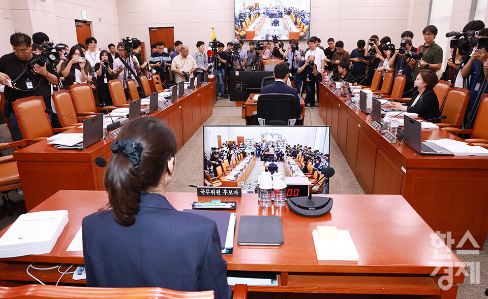 14일 오전 서울 여의도 국회에서 열린 강선우 여성가족부 장관 후보자 인사청문회가 정회되고 있다. /최대성 기자 dpdaesung@sporbiz.co.kr 2025.07.14.