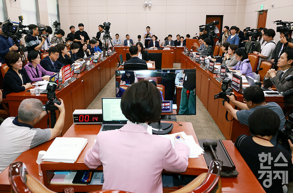 14일 오전 서울 여의도 국회에서 강선우 여성가족부 장관 후보자 인사청문회가 열리고 있다. /최대성 기자 dpdaesung@sporbiz.co.kr 2025.07.14.