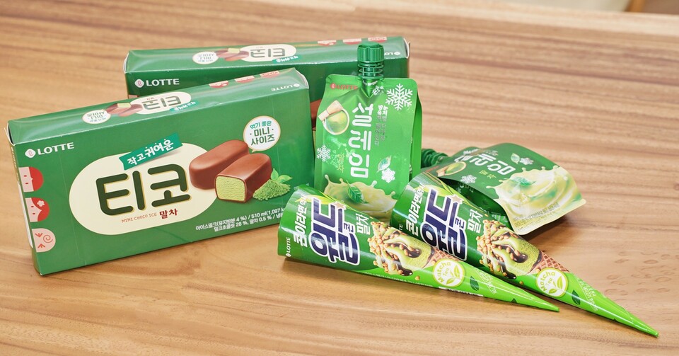 '말차' 시리즈 3종./롯데웰푸드 제공.