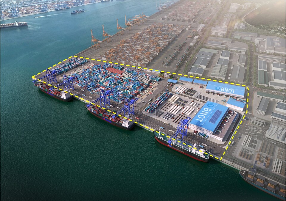 2029년 착공 예정인 부산항 신항 피더·잡화부두 조감도./해양수산부 