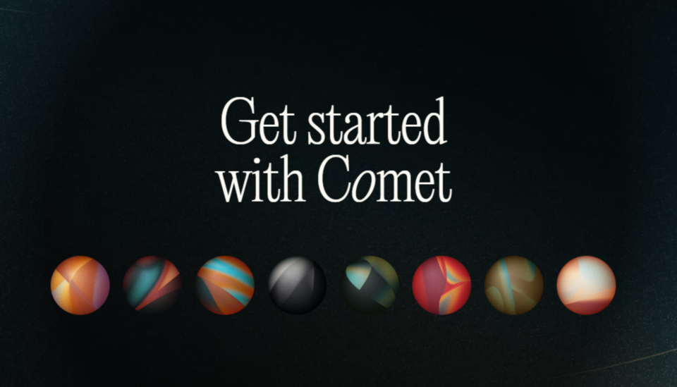 퍼플렉시티가 출시한 웹브라우저 '코멧'./퍼플렉시티