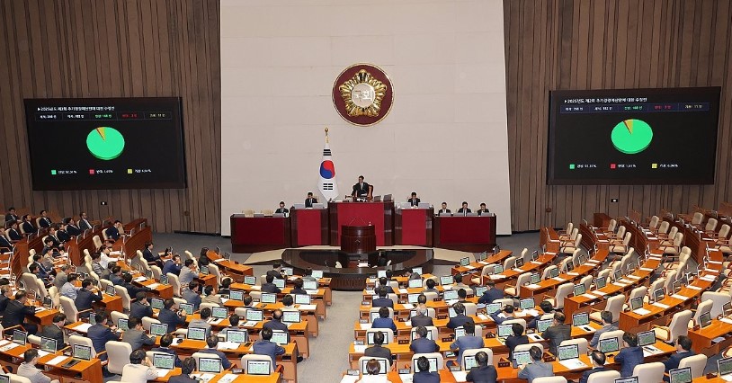 7월4일 국회 본회의에서 2025년도 제2회 추가경정예산안에 대한 수정안이 통과되고 있다. 사진=연합뉴스