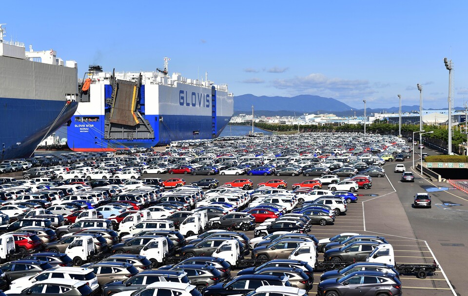 현대차 울산공장 수출 선적 부두 모습. / 현대차그룹