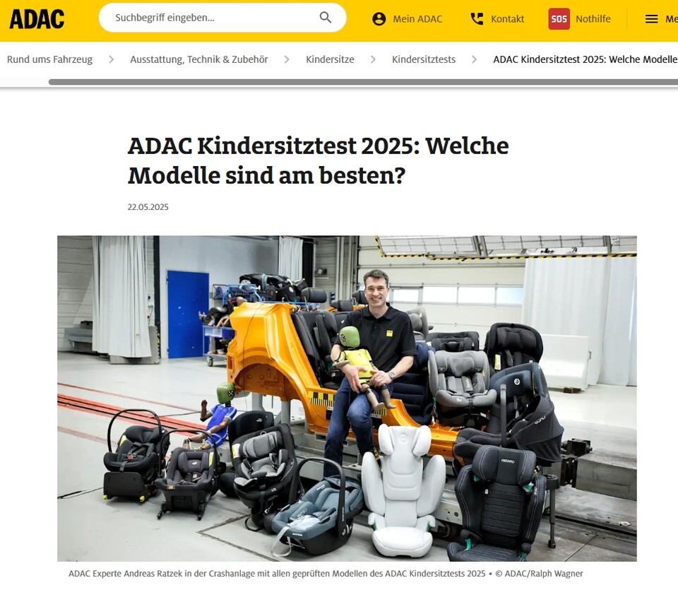 조이가 ADAC(독일자동차연맹)에서 최근 발표한 2025년형 카시트 안전 테스트 결과에서 우수 평가를 획득했다./ADAC