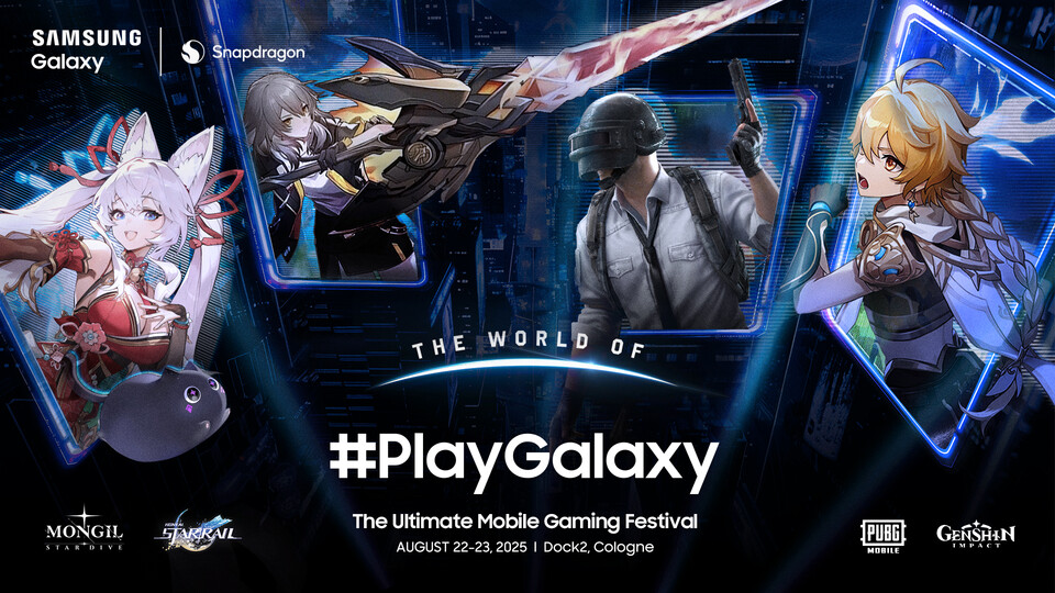삼성전자가 22일부터 23일(현지시간)까지 쾰른 중심부에 있는 Dock2 행사장에서 진행하는 체험 행사 '더 월드 오브 #플레이갤럭시(The World of #PlayGalaxy)' 포스터 이미지./삼성전자