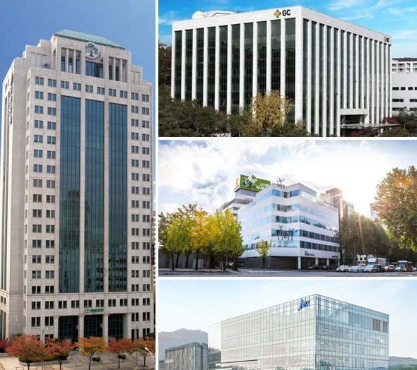 유한양행, GC녹십자, 대웅제약, JW중외제약. /각 사 제공