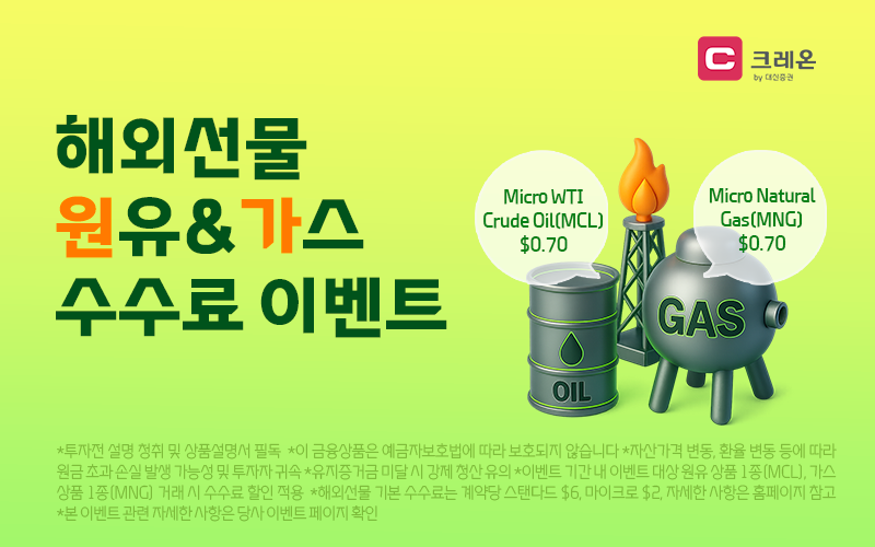 대신증권이 원유와 천연가스 마이크로 해외선물 거래 수수료를 인하하는 이벤트를 진행한다. /사진=대신증권 제공