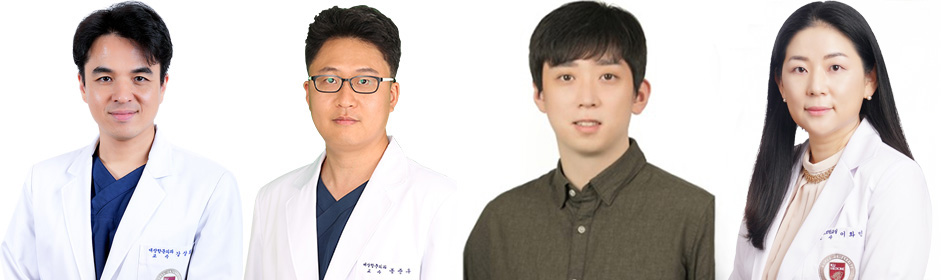 (왼쪽부터) 고려대 구로병원 대장항문외과 강상희·봉준우 교수, 고려대 의과대학 의료정보학교실 정석송·이화민 교수./고려대 구로병원 제공