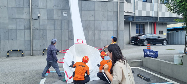 금암동에 위치한 JB직장어린이집에서 화재대피훈련을 실시했다./전북은행