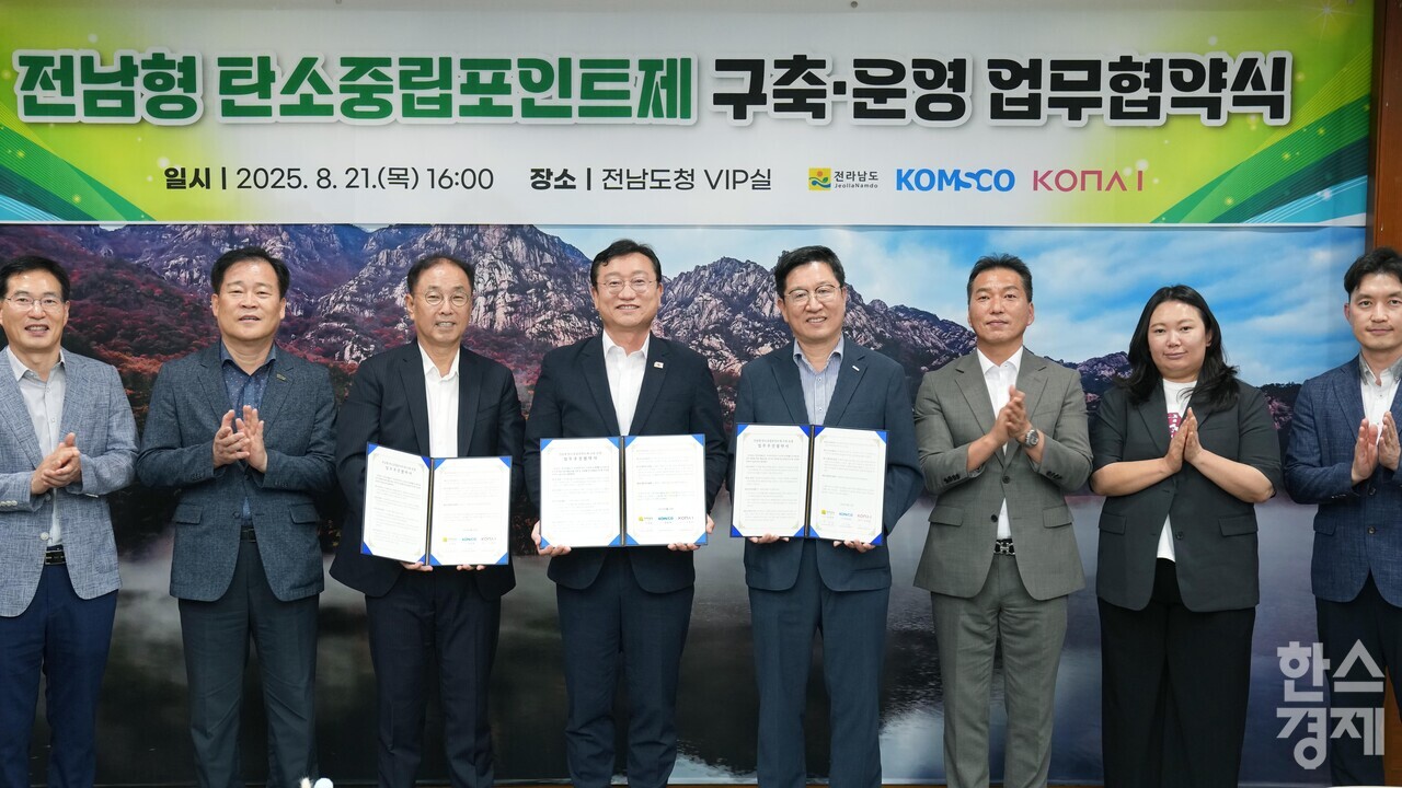 ▲전남형 탄소중립포인트제(플랫폼) 구축·운영 업무협약 (사진=전남도)