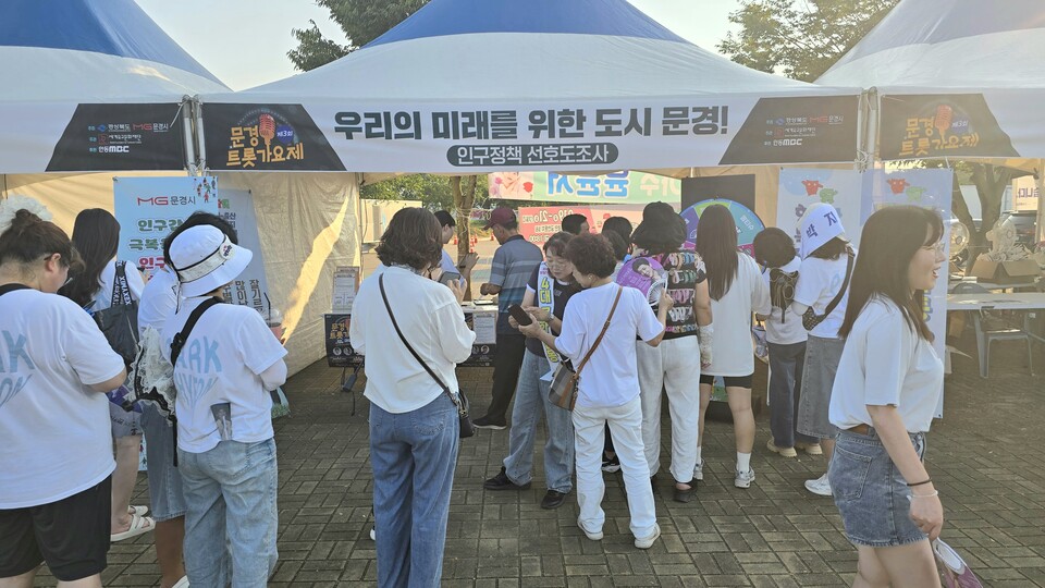 시민과 방문객 을 대상으로 인구정책 선호도를 조사.사진=상주시 제공