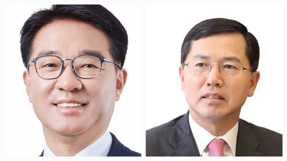 민간 출신 회장 후보로 거론되고 있는 (왼쪽부터) 이동철 전 KB금융지주 부회장, 임영진 전 신한카드 사장. / KB금융지주·신한금융지주 제공