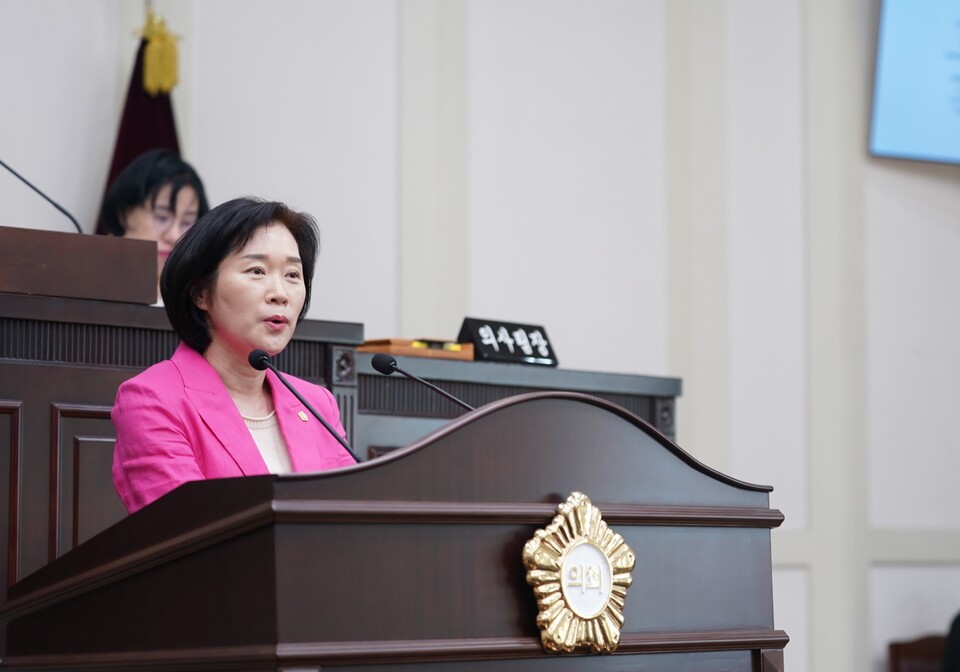 박영숙 수성구의원, 청각장애인의 알 권리 보장을 위한 지원확대 촉구. 사진=수성구의회 제공