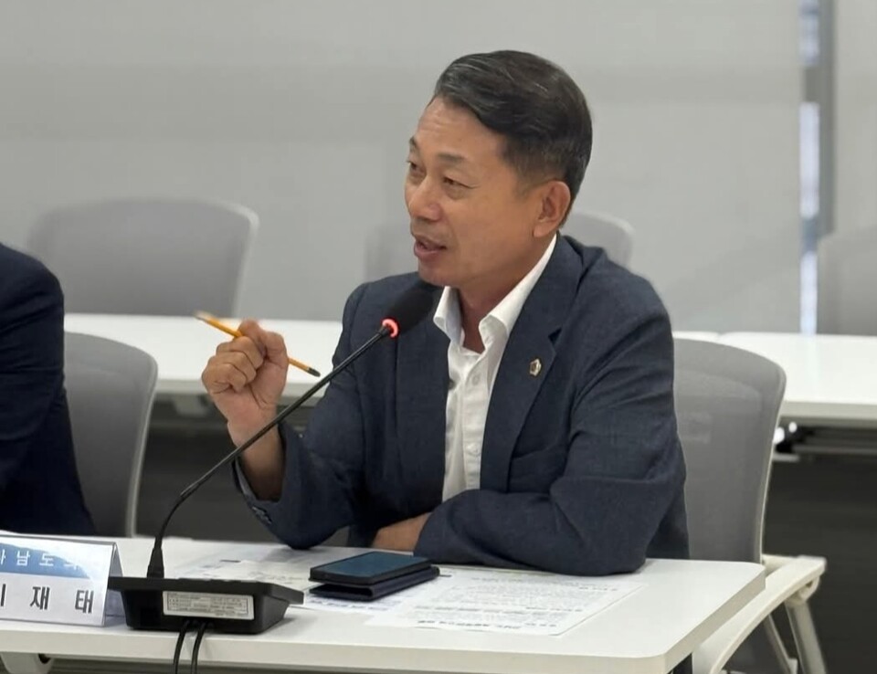 이재태 의원이 그린벨트 해제가 필요하다는 의견을 개진하고 있다. /사진=전남도의회
