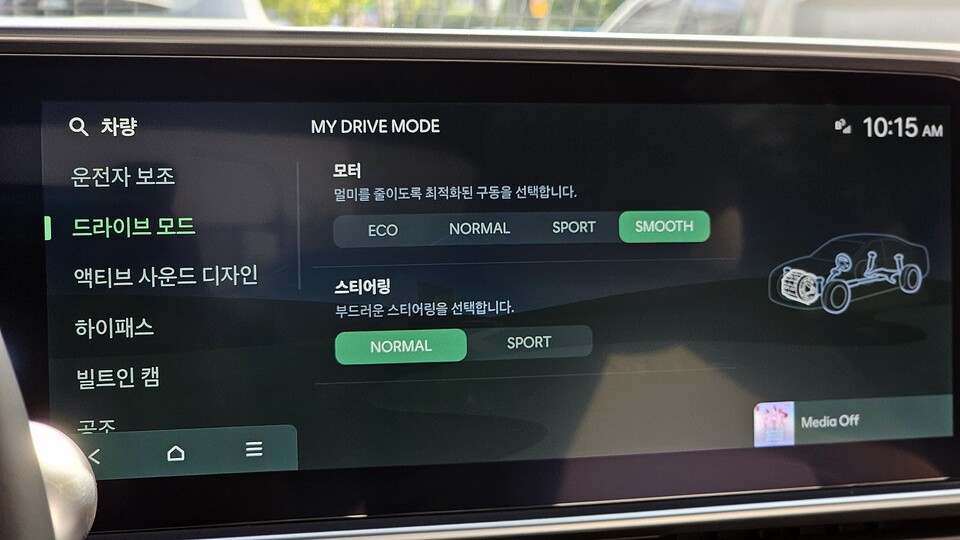 현대차 '더 뉴 아이오닉6'의 스무스 모드./ 곽호준 기자