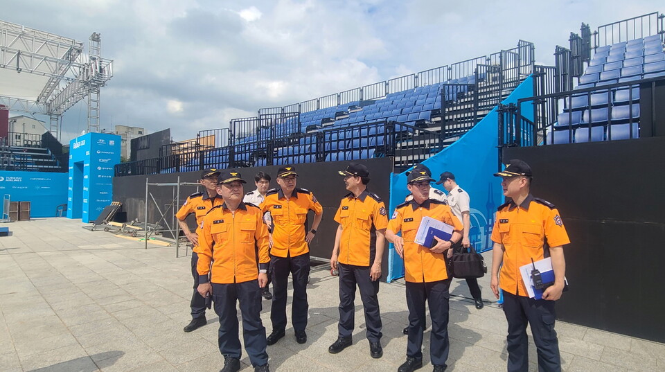 광주광역시 소방안전본부는 5일 개막하는 ‘광주 2025 현대세계(장애인)양궁선수권대회’를 앞두고 경기장 안전관리를 강화하기 위해 4일 현장점검을 실시했다./사진=광주광역시