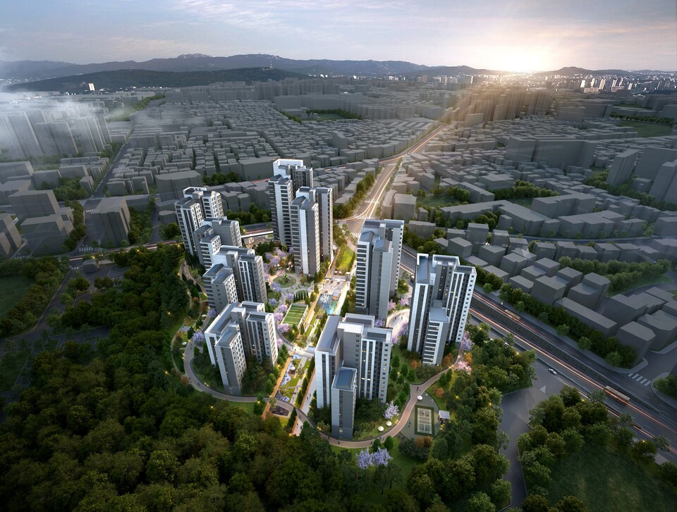 광교 A17블록 조감도./동부건설