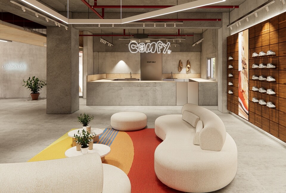 올버즈(Allbirds)가 카페와 결합한 신개념 매장 ‘올버즈 제주 컴피(Comfy)점’을 국내에 새롭게 오픈한다./올버즈