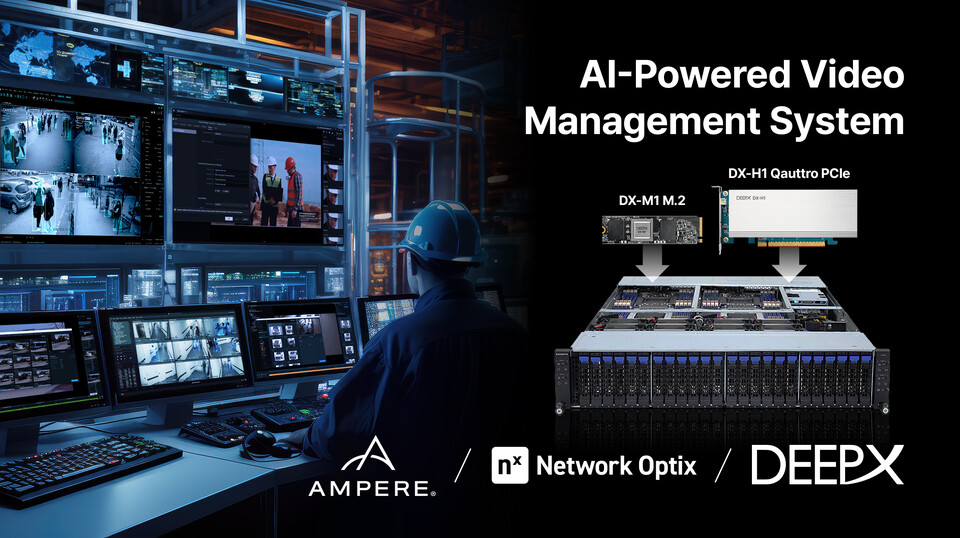 딥엑스가 Yotta 2025전시회에서 암페어, 네트워크 옵틱스와 공동으로 차세대 AI 통합 영상 관제 시스템 (VMS)을 공개했다./딥엑스