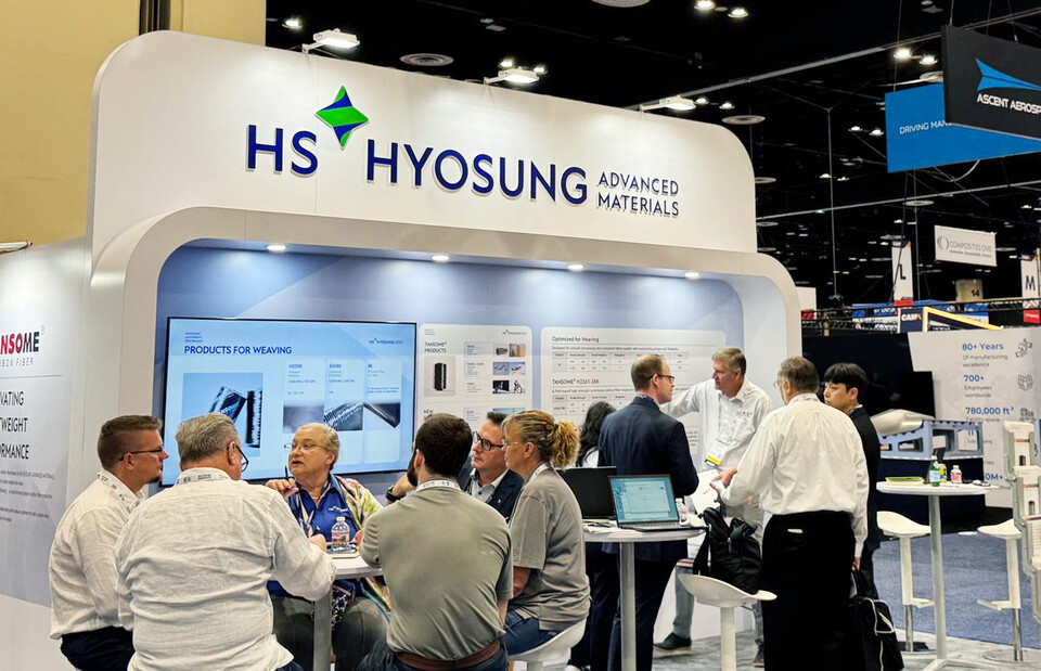 미국 플로리다에서 열리는 CAMX 2025의 HS효성첨단소재 전시회 사진./ HS효성첨단소재 제공