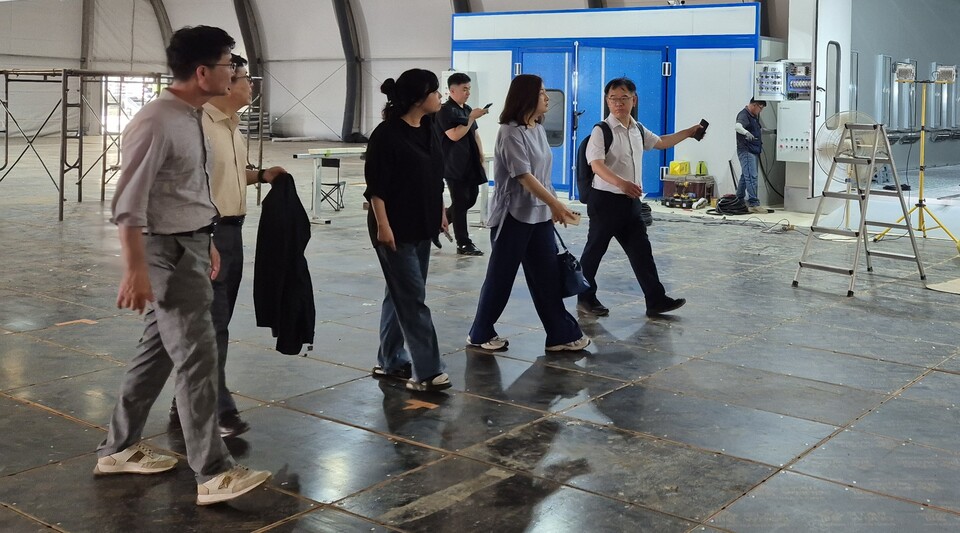 광주시교육청은 지난 10일 ‘제60회 전국기능경기대회’의 성공적인 개최와 안전한 대회 운영을 위해 관내 4개 학교경기장인 현장 방문해 시설 설치 및 안전 점검을 진행했다./사진=광주시교육청