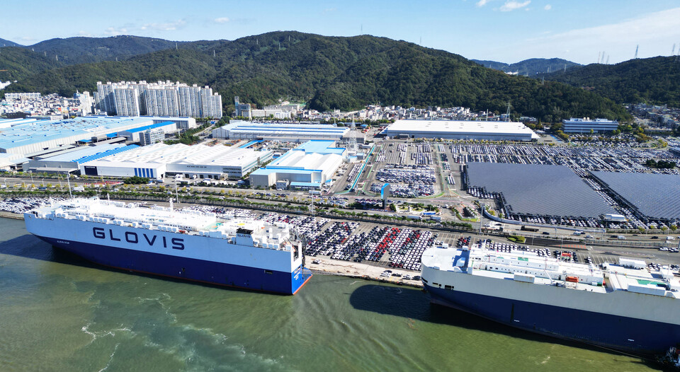 현대차 울산공장 수출선적부두의 모습. / 현대차그룹