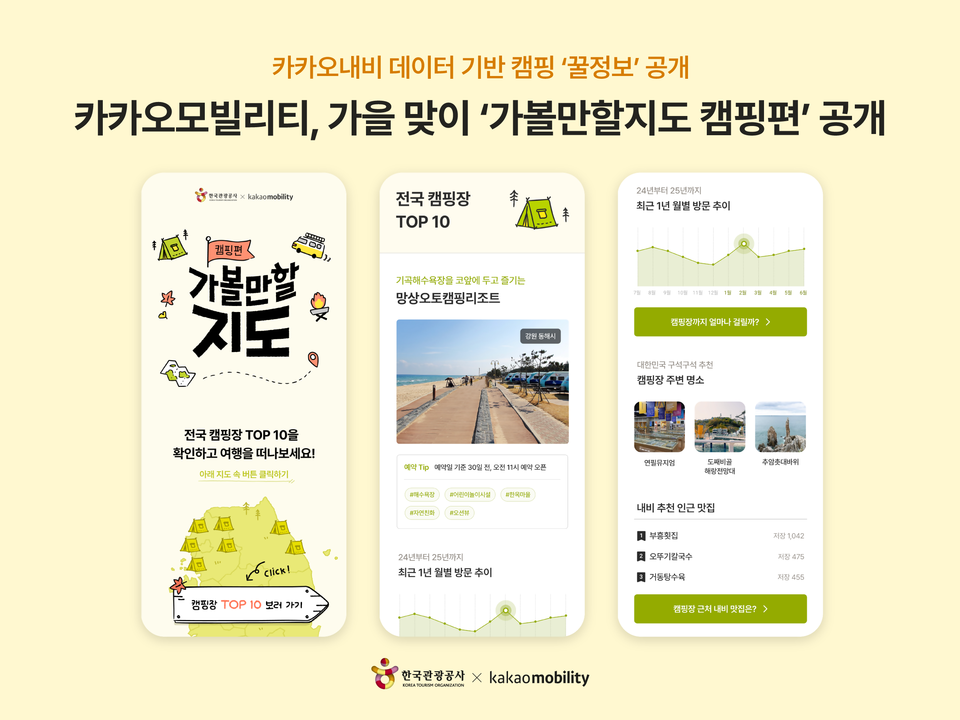 카카오모빌리티. 가을 맞이 캠핑 명소 공개./카카오모빌리티