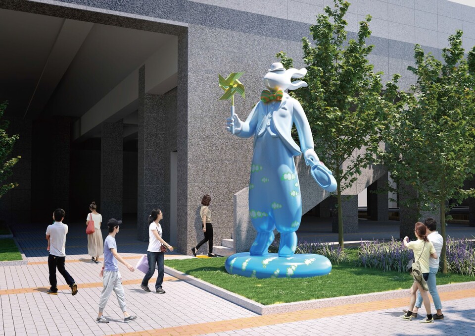 평택 디아트에 설치된 '바람불어좋은날' 작품.