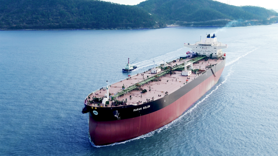 대한조선이 건조한 15만7000톤급 수에즈막스급 원유운반선./대한조선