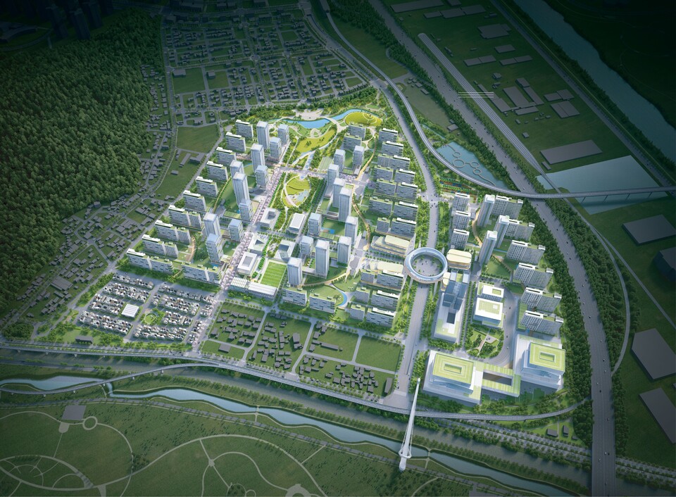 증산지구 도시개발사업 전체조감도. 사진=양산시 제공