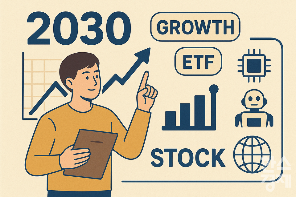 변동성을 감내하면서도 높은 성장을 추구하는 2030세대에게 국내 자산운용업계는 미국 테크주, AI, 반도체 등 미래 성장 산업에 투자하는 ETF(상장지수펀드) 포트폴리오를 제안했다. /사진=챗지피티