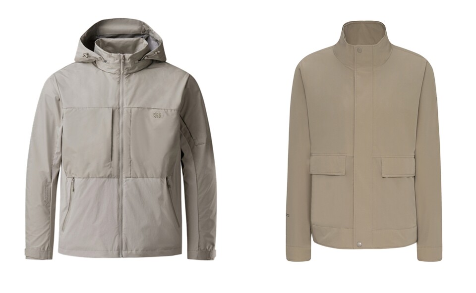 고어텍스 윈드스토퍼 소재가 적용된 코오롱스포츠 '고어 하이브리드 재킷 윈드스토퍼’(왼쪽)와 K2 '시그니처 7DAYS WS 재킷'. /코오롱스포츠, K2 제공