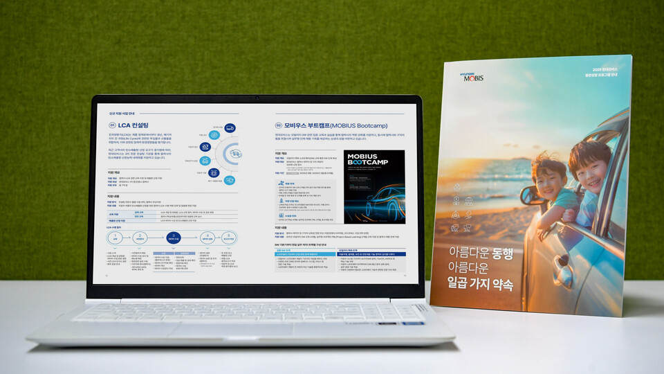 현대모비스가 협력사와의 상생 활동을 담은 동반성장 안내책자를 발간해 업계 이해관계자와의 소통을 강화하고, 다양한 지원 프로그램과 성과를 공유했다./현대모비스