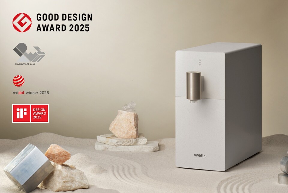교원 웰스(Wells)의 직수정수기 '슬림원'이 ‘2025 일본 굿 디자인 어워드(Good Design Award)’에서 본상(Final Entry)을 받았다./교원웰스