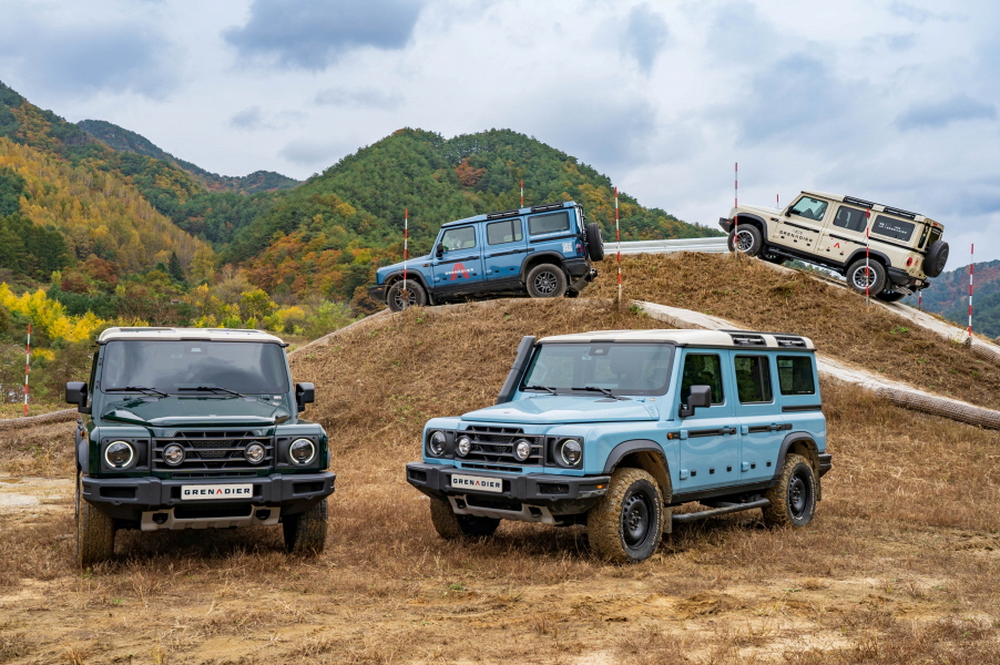 인제스피디움에 마련된 '이네오스 그레나디어 오프로드 파쿠르' 체험장 모습./차봇모터스