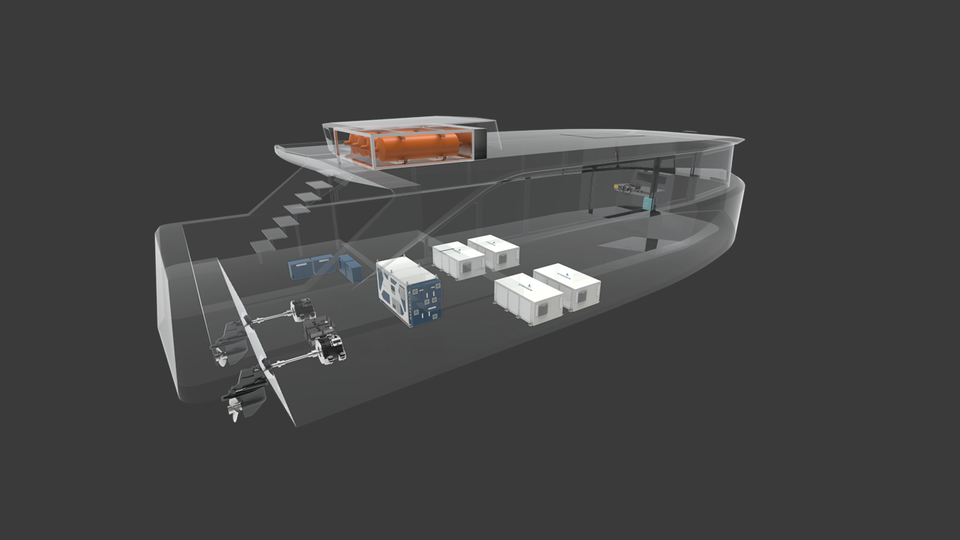 영암 수소 연료전지 추진 여객선의 시스템 투영도./빈센