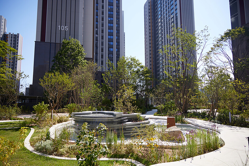 그린바이그루브 정원 전경./롯데건설