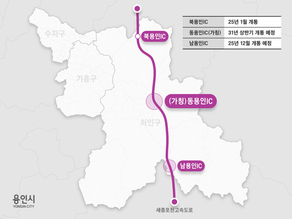 용인특례시(시장 이상일)는 23일 세종포천고속도로 동용인IC(가칭) 설치를 위한 ‘도로와 다른 시설 연결허가’를 국토교통부로부터 최종 승인받았다고 밝혔다./ 용인특례시 제공