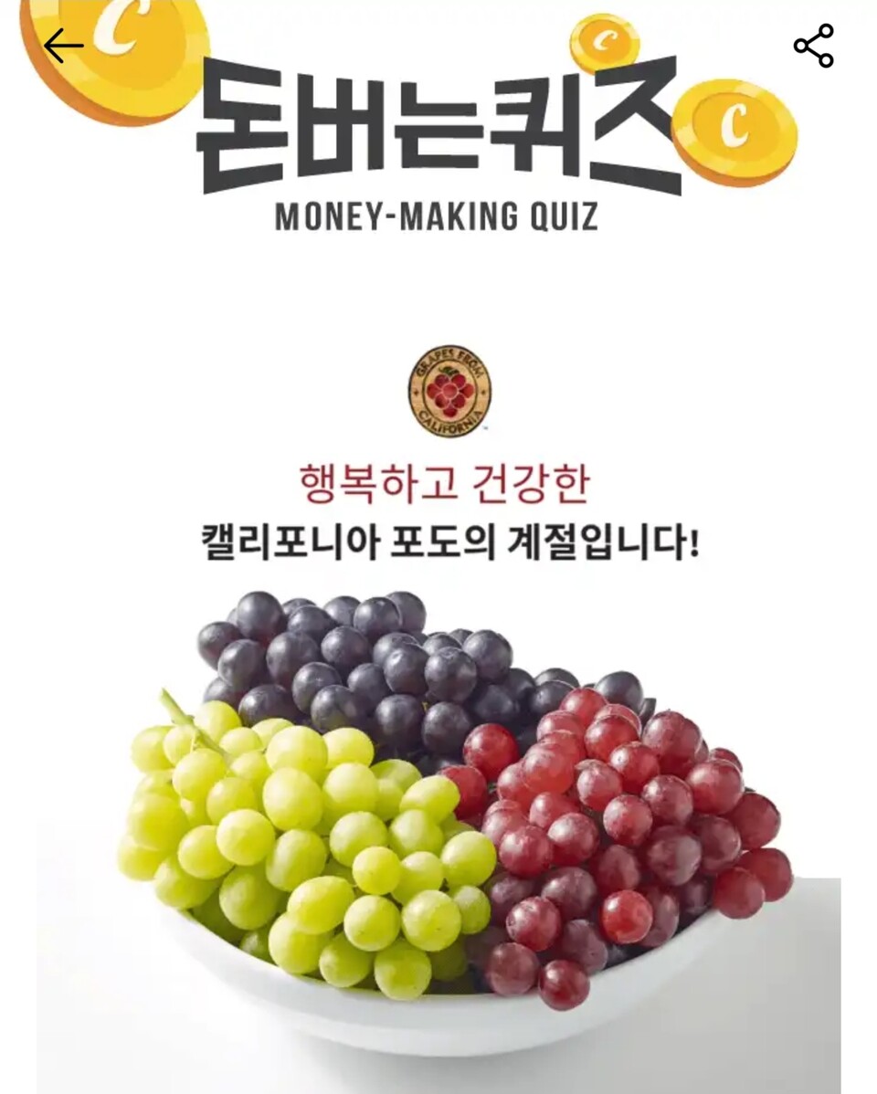 캘리포니아 포도 퀴즈 예시