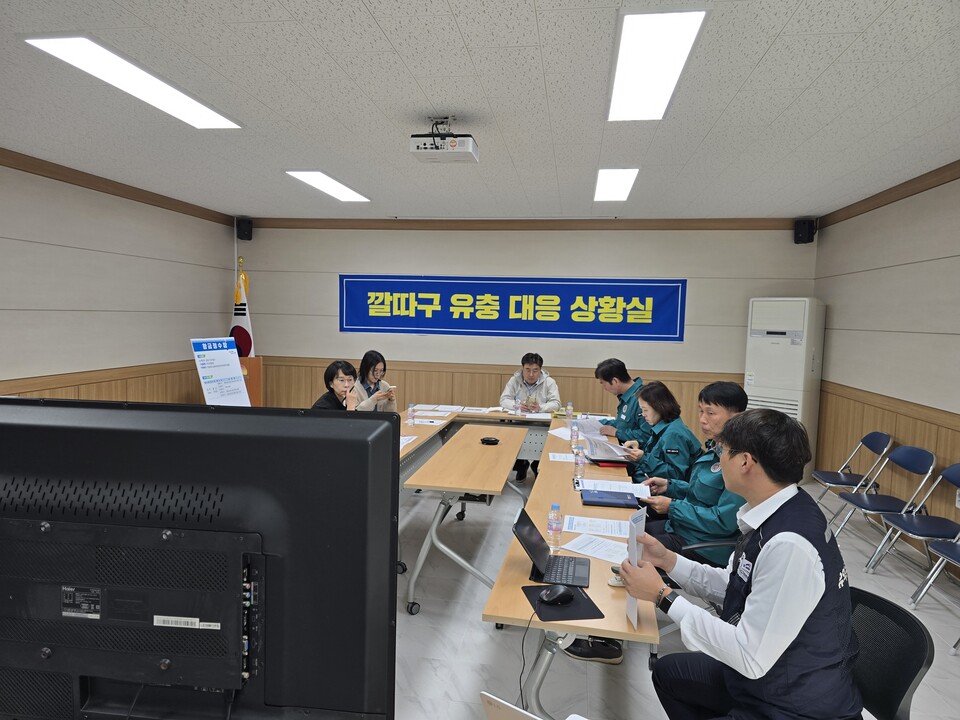 깔따구 유충 정밀역학조사반 회의 개최. 사진=김천시 제공