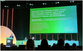 디앤디파마텍이 미국 간학회에서 자사의 MASH 치료제 'DD01'의 임상 2상 1차 평가지표를 구두 발표했다./디앤디파마텍 제공