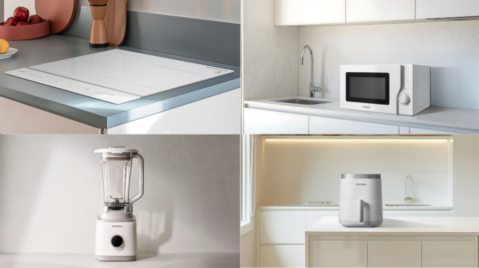 쿠쿠가 ‘고객 최우선 경영’을 실천하며 국내외 가전 시장 내 성장세를 이어가고 있다. 왼쪽 위부터 시계방향으로 쿠쿠 미식컬렉션 인덕션레인지, 전자레인지, 에어프라이어, 블렌더./쿠쿠