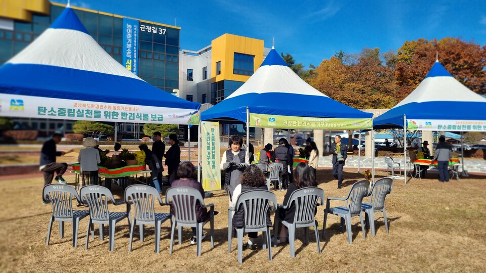 탄소중립 실천을 위한 반려식물 보급행사. 사진=영양군