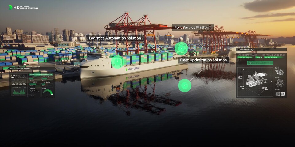 HD현대의 AI 기반 운항 솔루션 ‘오션와이즈’ 이미지./HD현대