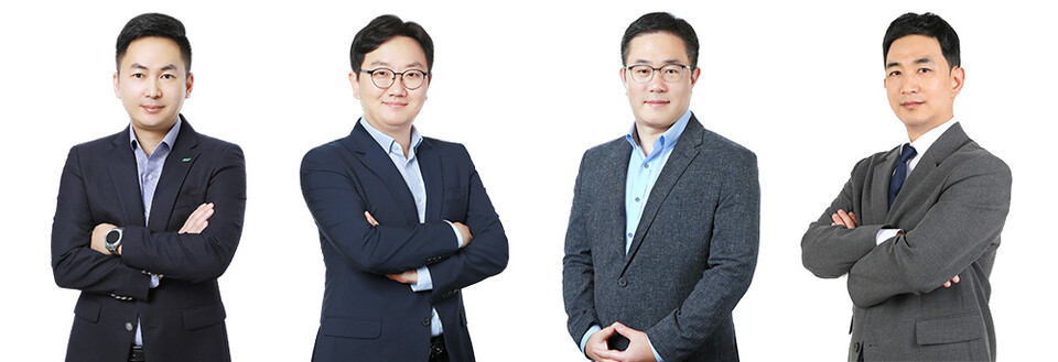 (왼쪽부터) BGF리테일 영업∙개발부문장 임민재 상무, 인사총무실장 장영식 상무, 4권역장 윤현수 상무, BGF 글로벌담당 우진용 상무./ BGF리테일 제공