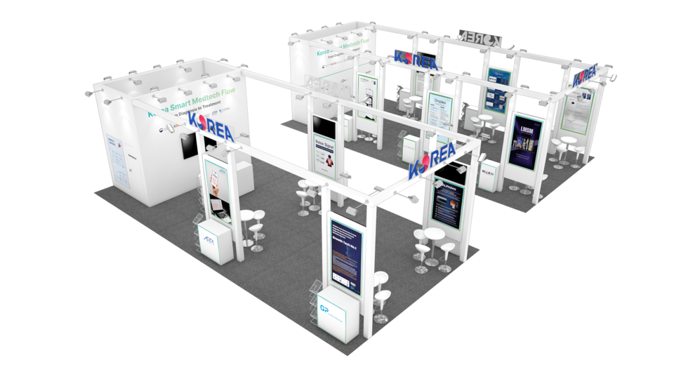 보건복지부와 한국보건산업진흥원이 운영하는 MEDICA 통합전시관 부스 이미지./한국보건산업진흥원 제공