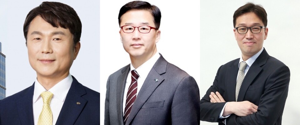 (왼쪽부터) 구본욱 KB손해보험 대표,  배성완 하나손해보험 대표,  강병관 신한EZ손해보험 대표. 사진/각 사 