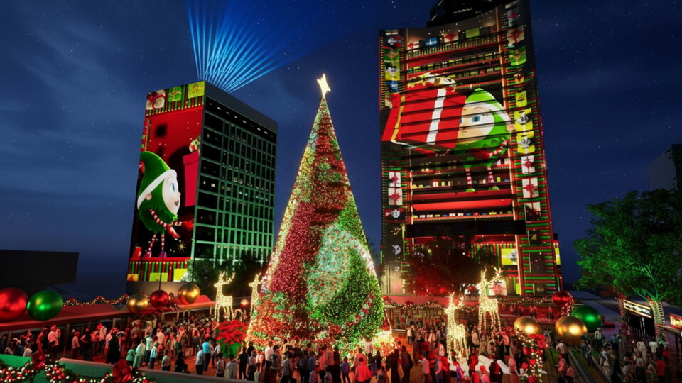 윈터페스트 몰입형 라이트 쇼 인 센트럴. /홍콩관광청 제공